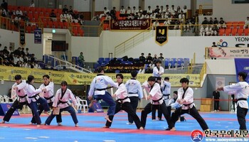 [한국무예신문] 대학태권도 시범단 재창단 첫 무대...'무술' 넘어 '예술'로 진화 - KUTF 한국대학태권도연맹 국가대표시범단